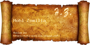 Hohl Zomilla névjegykártya
